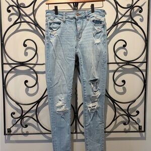 American Eagle Outfitters Light Blue Ripped Skinny Jeans